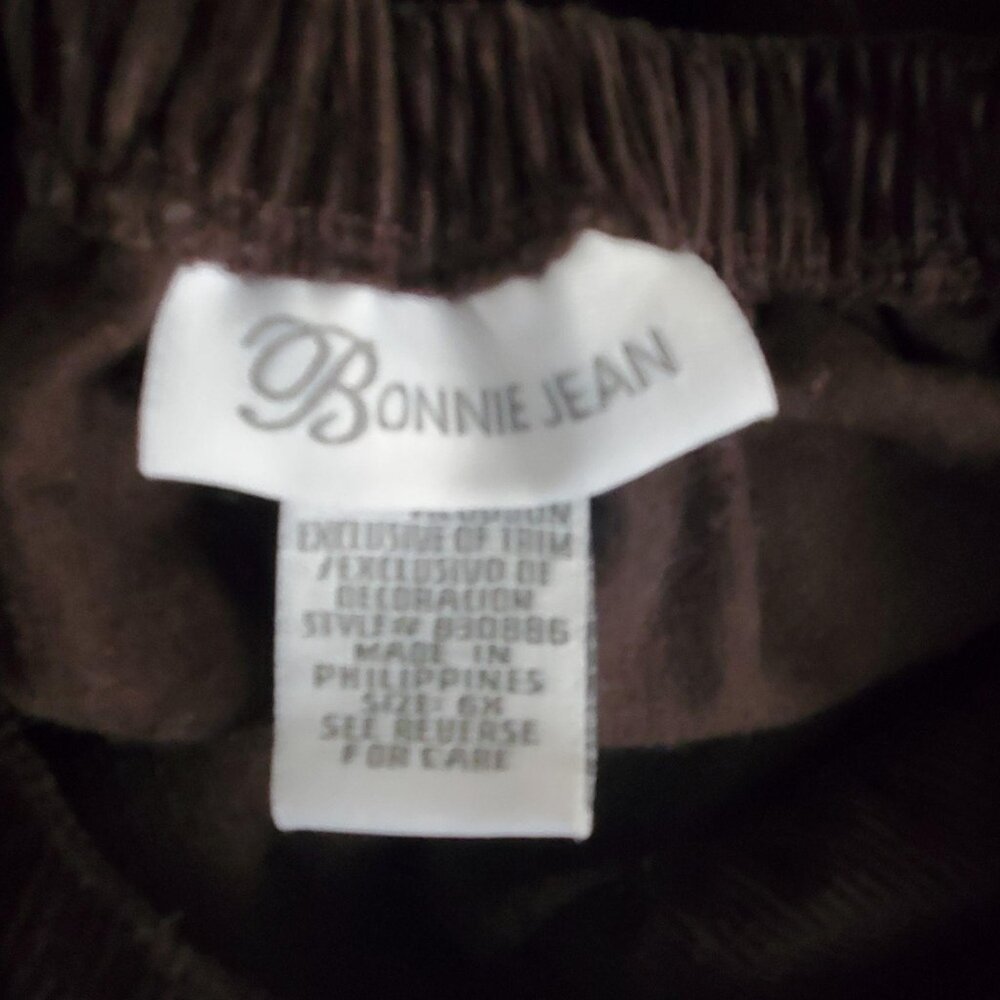 Bonnie Jean Girls Butterfly Applique Corduroy Halter Jumper Dress Brown Size 6X - Picture 9 of 11
